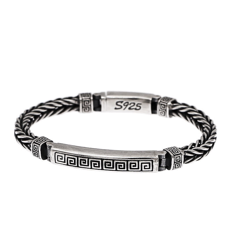 Swastika Pattern Engraved Luck Bracelet - image 1