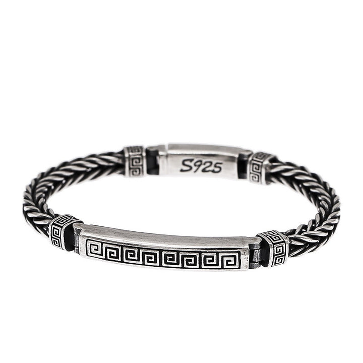 Swastika Pattern Engraved Luck Bracelet - image 1