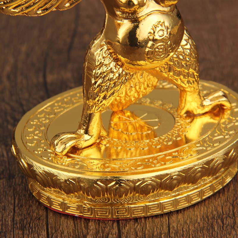 Tibetan Gold Garuda Bird Alloy Protection Home Decoration - image 3