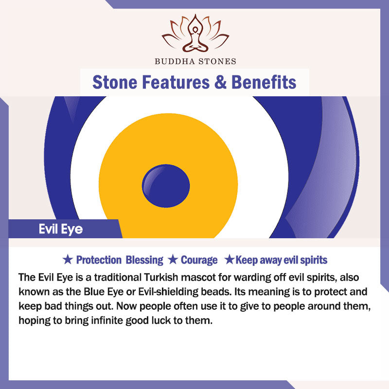 Buddha Stones Evil Eye Luck Blessing Copper Alloy Ring