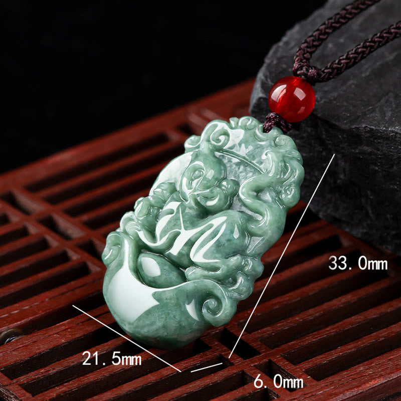 Buddha Stones Natural Jade 12 Chinese Zodiac Prosperity Necklace Pendant - image 14