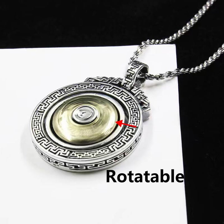Buddha Stones Tibetan Om Mani Padme Hum Double Dorje Vajra Rotatable Purity Peace Necklace Pendant - image 4