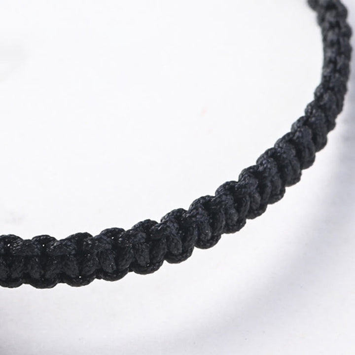 Buddha Stones Small Leaf Red Sandalwood Ebony Wood Cute Cat Head Calm Protection Braided Bracelet - image 9
