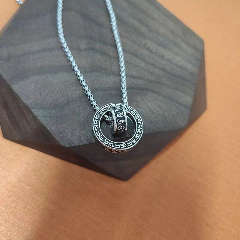 Buddha Stones Tibetan Om Mani Padme Hum Carved Peace Purity Chain Necklace Pendant - image 7
