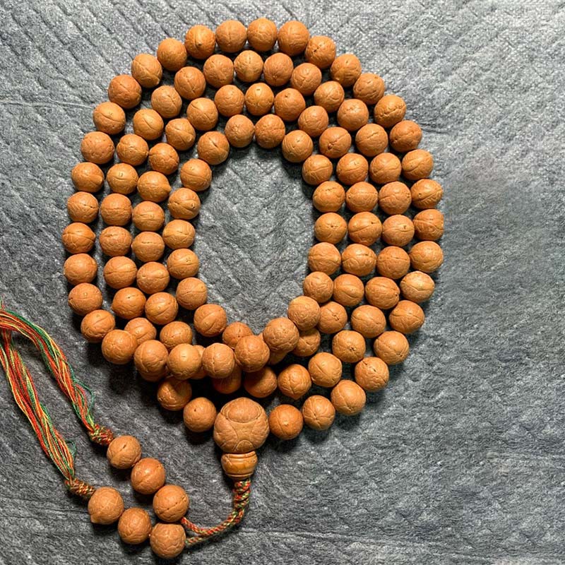 Buddha Stones 108 Mala Beads Nepal Bodhi Seed Luck Wealth Tassel Bracelet