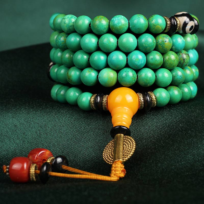 Tibetan Turquoise Mala Balance Necklace Bracelet - image 1