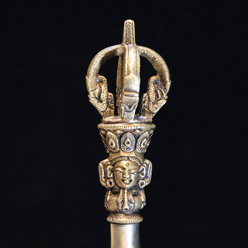 Tibetan Meditation Bell and Vajra Dorje Copper Enlightenment Decoration Set - image 8