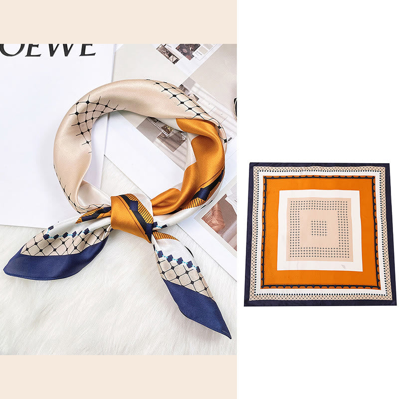 Buddha Stones Pastoral Scene Hot Air Balloon Spring Blossom 100% Mulberry Silk Neck Hair Scarf - Square Pattern - image 31