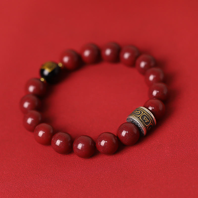 Buddha Stones 925 Sterling Silver Chinese Zodiac Natal Buddha Cinnabar Om Mani Padme Hum Calm Bracelet - image 14