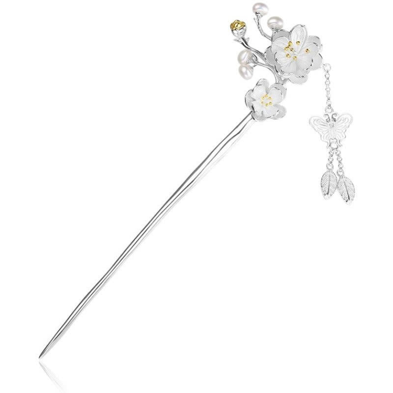 Plum Blossom Butterfly Love Freedom Tassel Hairpin - image 9