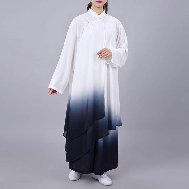 Gradient Painting Meditation Prayer Spiritual Zen Tai Chi Qigong Practice Unisex Clothing Set