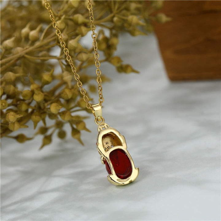 Buddha Stones Natural Garnet Pixiu Fortune Necklace - image 5
