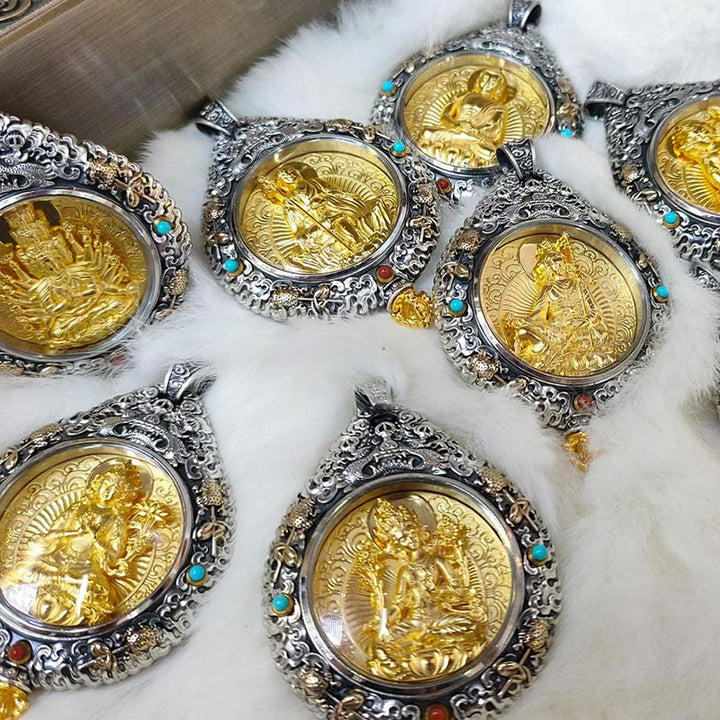 Buddha Stones Chinese Zodiac Natal Buddha Thangka Nine Palaces Eight Diagrams Wealth Rotatable Necklace Pendant - image 15