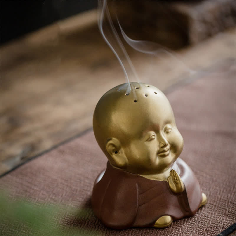 Little Buddha Laughing Buddha Ceramic Healing Incense Burner - image 3