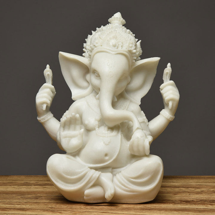 Ganesh Ganpati Elephant Statue Wealth Blessing Home Decoration - White - image 8
