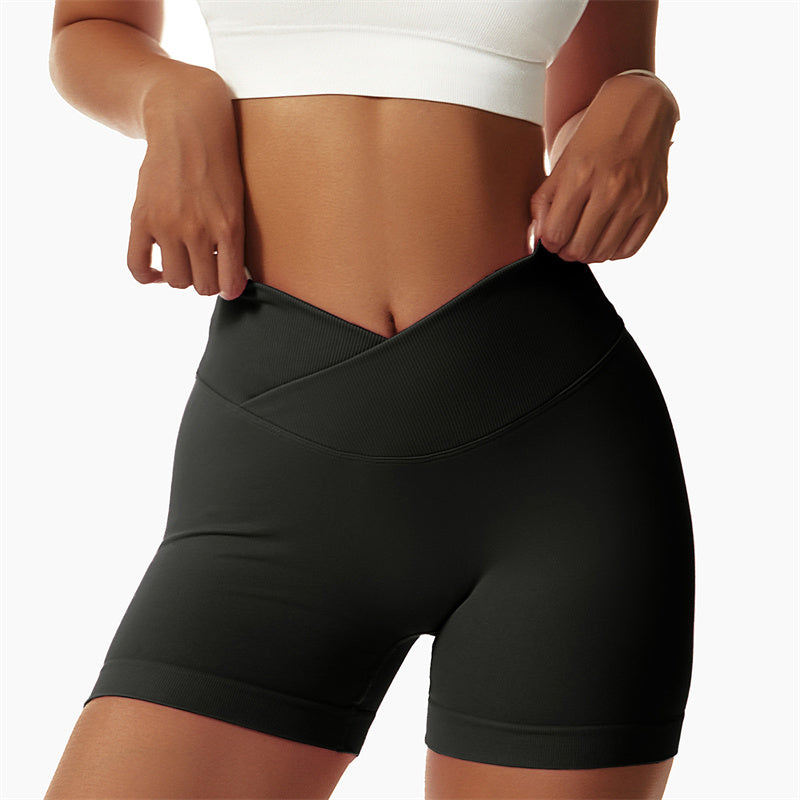 Buddha Stones Women Seamless High Elasticity Sports Fitness High Waist Yoga Workout Shorts