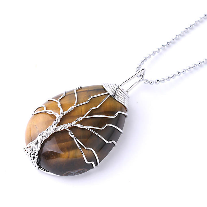 Buddha Stones Natural Quartz Crystal Tree Of Life Healing Energy Necklace Pendant - image 40