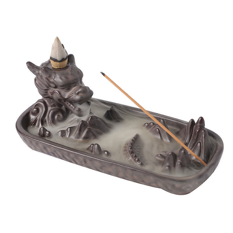 Buddha Stones Dragon Mountain Strength Ceramic Incense Burner Decoration - image 10