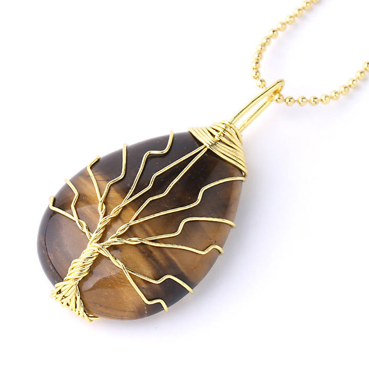 Buddha Stones Natural Quartz Crystal Tree Of Life Healing Energy Necklace Pendant - image 31