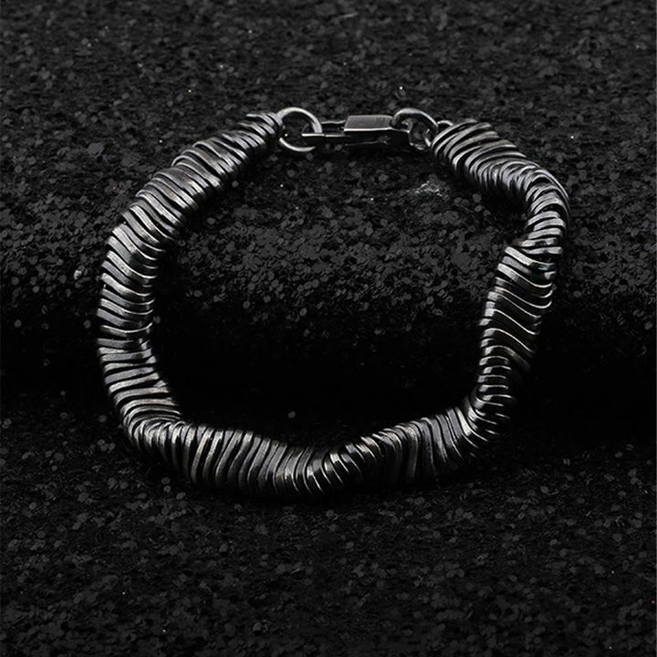 Buddha Stones 925 Sterling Silver Vintage Twisted Design Wealth Healing Chain Bracelet - image 1