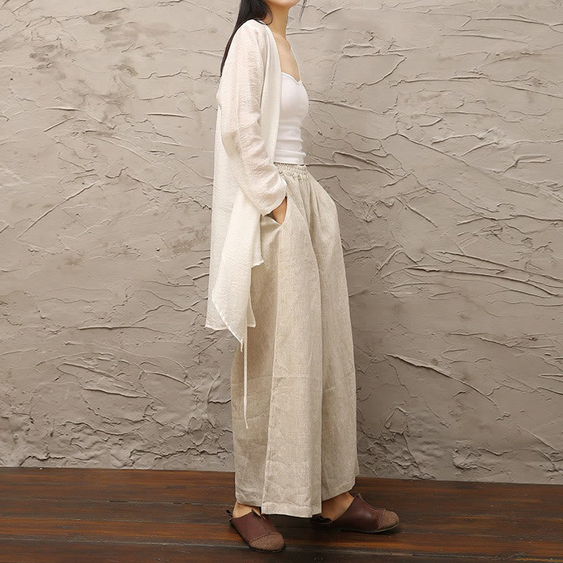 Simple White Beige Pattern Meditation Spiritual Zen Practice Yoga Clothing Women's Clothes