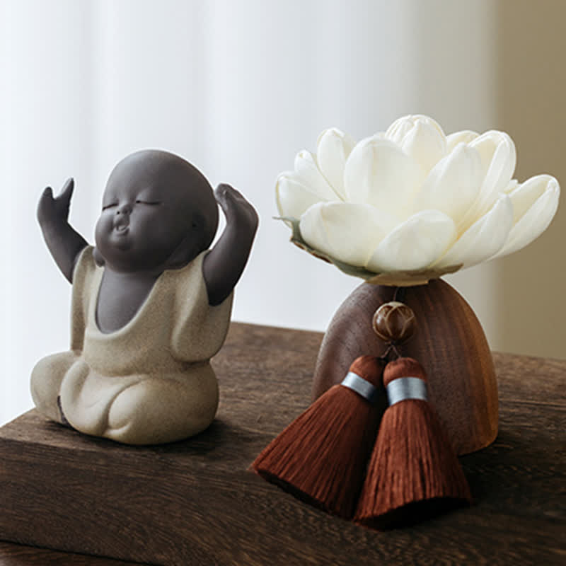 Black Peach Wood Buddha Flower Calm Cure Decorations - image 10