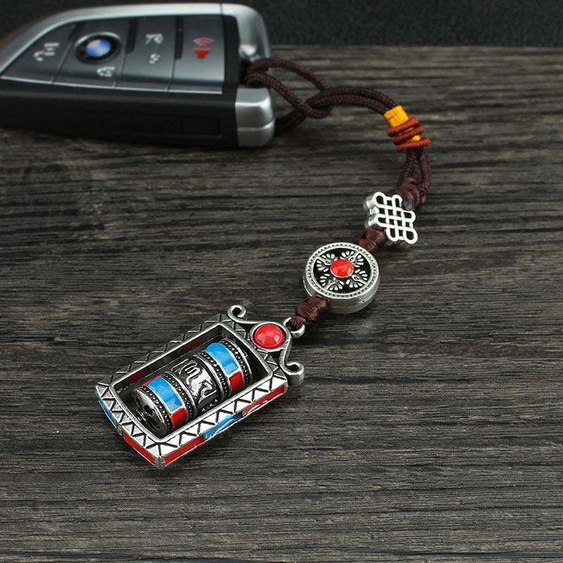 Six True Words Prayer Wheel Rotation Knot Blessing Keychain Decoration - image 10