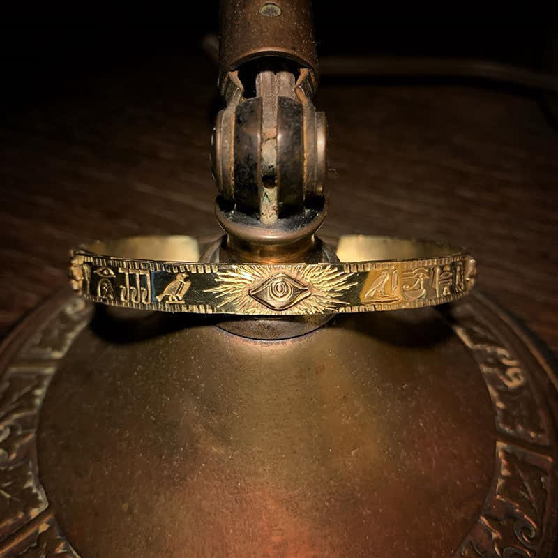 Buddha Stones Eye Of Horus Protection Copper Cuff Bracelet Bangle - image 4
