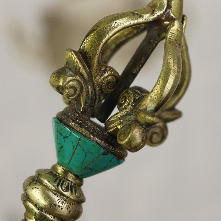 Buddha Stones Tibetan Five Prong Vajra Dorje Handcrafted Nepal Spiritual Power Copper Decoration - image 5