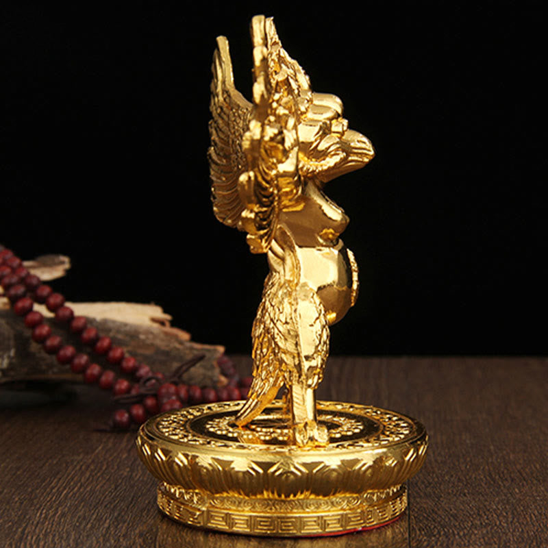 Tibetan Gold Garuda Bird Alloy Protection Home Decoration - image 6