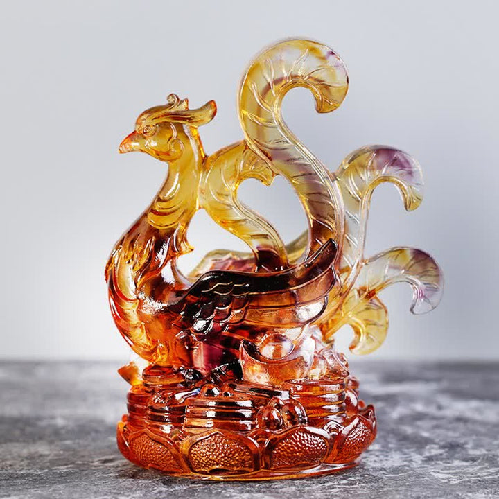Buddha Stones Feng Shui Four Symbols Azure Dragon Handmade Liuli Crystal Art Piece Home Office Decoration - image 12