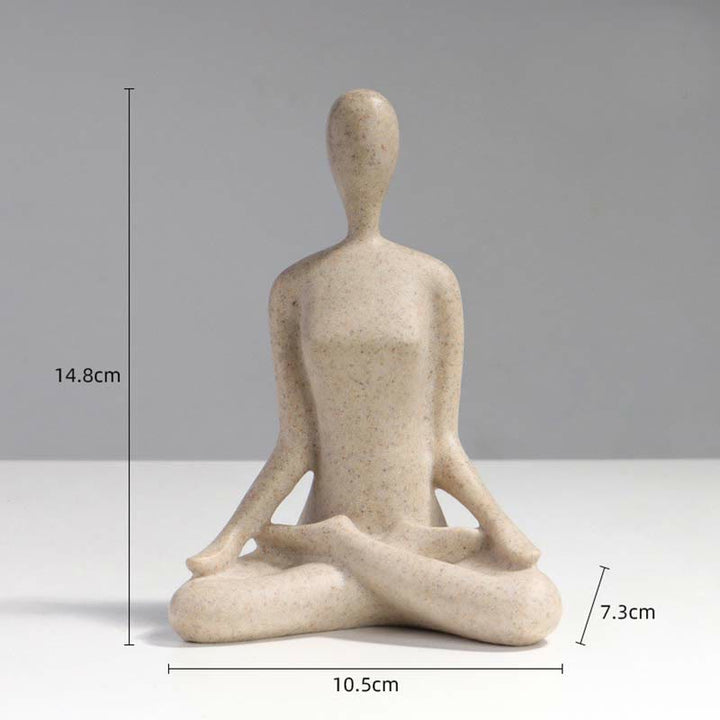 Abstract Yoga Meditating Exercise Resin Spiritual Figurine Sculpture Desk Decoration - Sitting Cross-legged 10.5*7.3*14.8cm - image 5