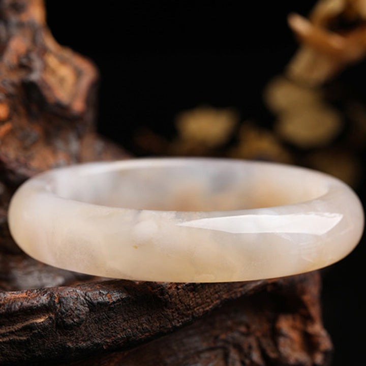 Natural Sakura Agate Peace Bracelet Bangle - image 5