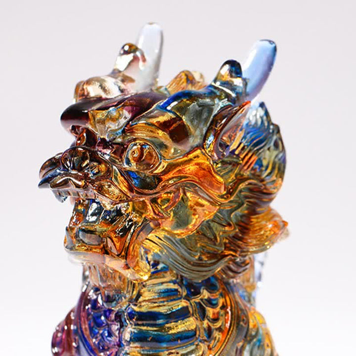 Feng Shui Kirin Handmade Liuli Crystal Art Piece Fortune Home Office Decoration - image 7
