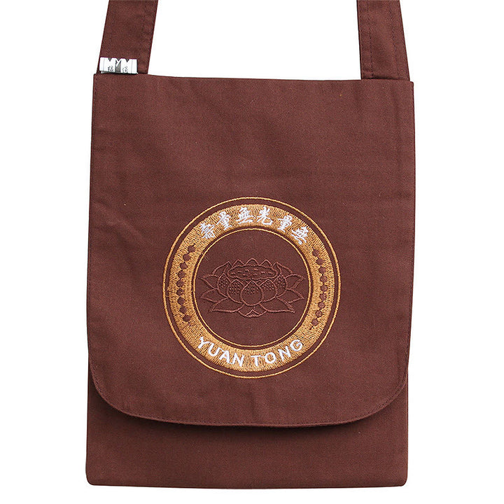 Lotus Embroidered Spiritual Mind Practice Cotton Shoulder Bag Crossbody Bag - image 4