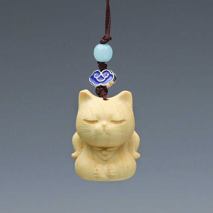 Buddha Stones Thuja Sutchuenensis Green Sandalwood Boxwood Mini Cute Animal Rabbit Cat Deer Whale Prosperity Phone Hanging Decorations - image 12
