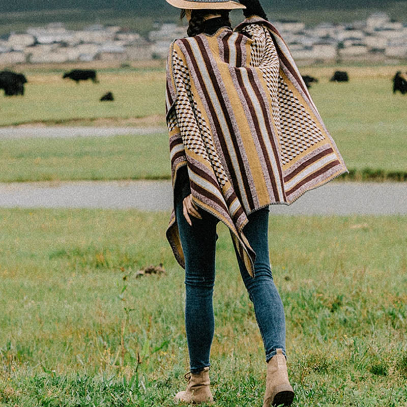 Tibetan Shawl Classic Pattern Winter Cozy Warm Travel Scarf Wrap - image 2