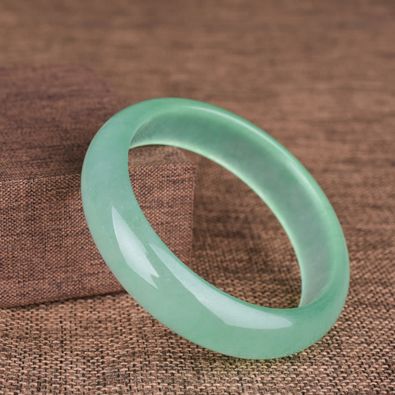 Natural Jade Luck Healing Prosperity Bangle Bracelet - Green - 60-62mm - image 1