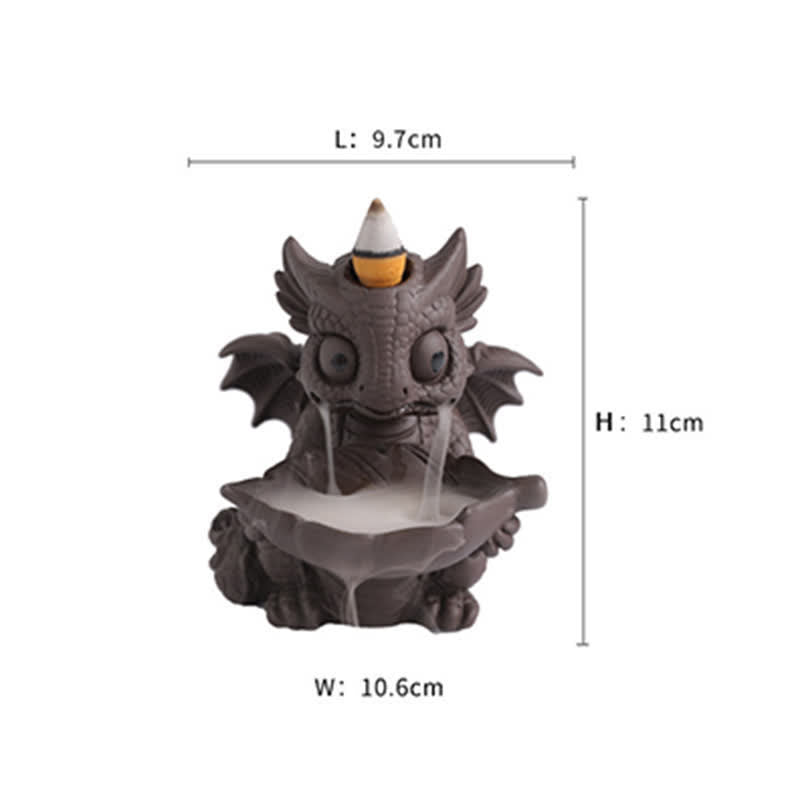 Lovely Dinosaur Purple Clay Backflow Smoke Fountain Healing Incense Burner Decoration - image 8