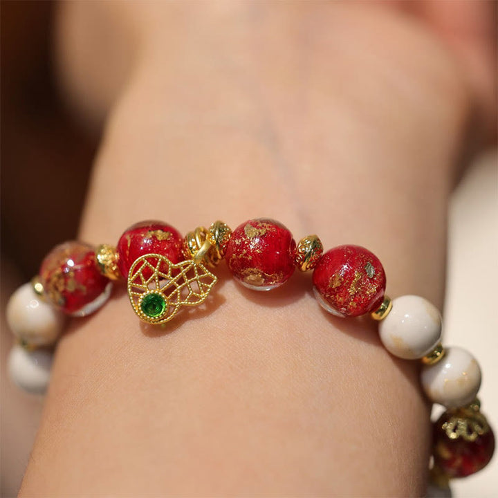 Buddha Stones Gourd God Of Wealth Charm Fortune Liuli Glass Bead Incense Ash Porcelain Bead Bracelet - image 2