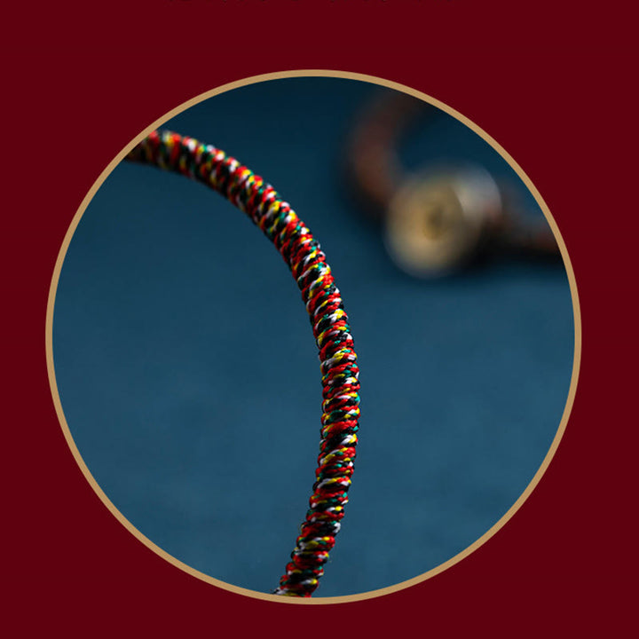 Buddha Stones Handmade 925 Sterling Silver Chinese Zodiac Natal Buddha Protection Colorful Rope Bracelet - image 12