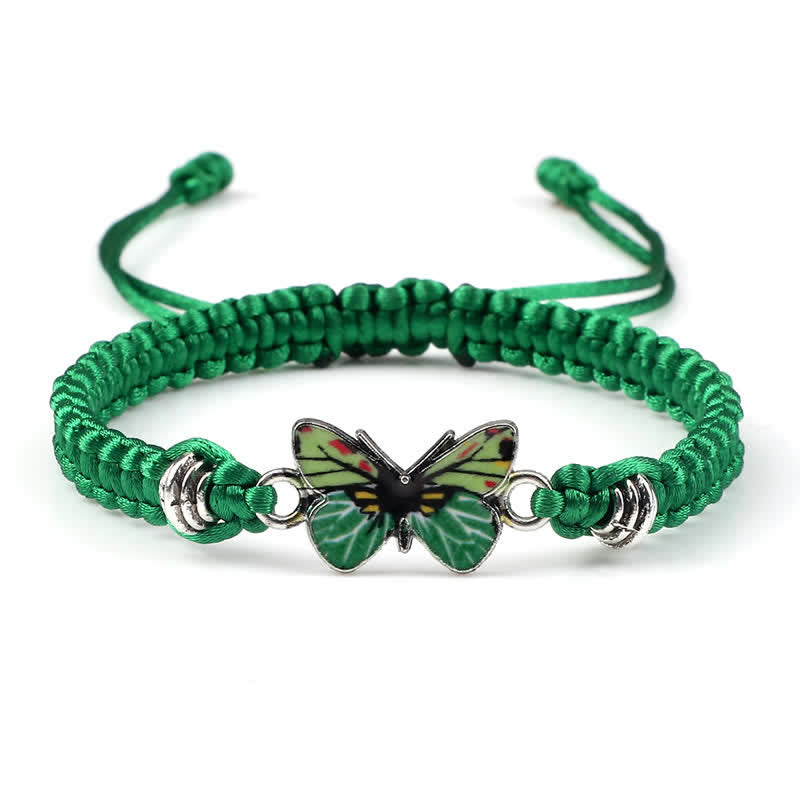 Buddha Stones Butterfly Freedom Love String Charm Bracelet - Green-Green Butterfly - image 16
