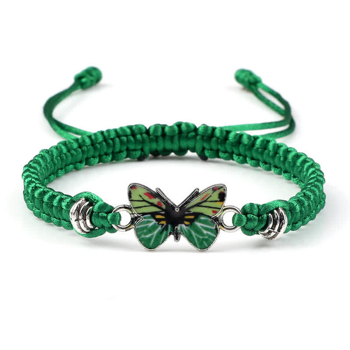 Buddha Stones Butterfly Freedom Love String Charm Bracelet - Green-Green Butterfly - image 16