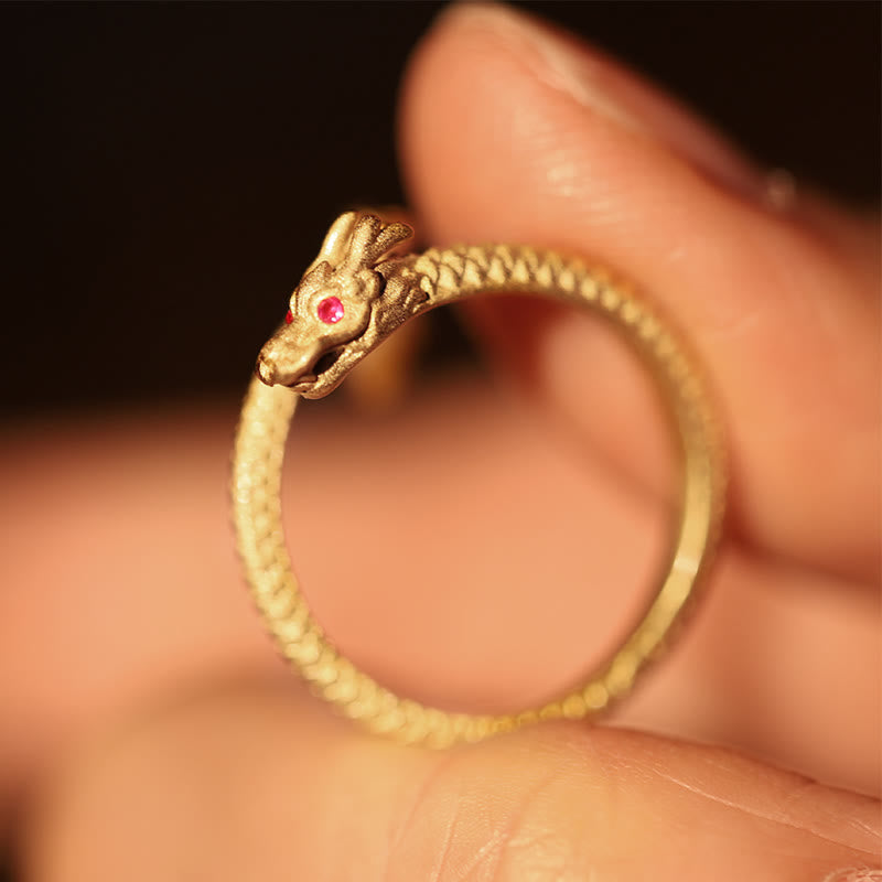 Buddha Stones 925 Sterling Silver Vintage Year of the Dragon Luck Protection Strength Adjustable Ring - image 7