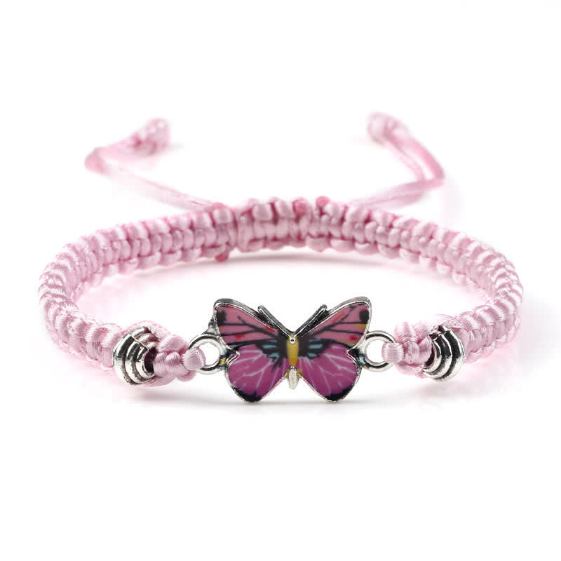 Buddha Stones Butterfly Freedom Love String Charm Bracelet - Pink-Pink Butterfly - image 34