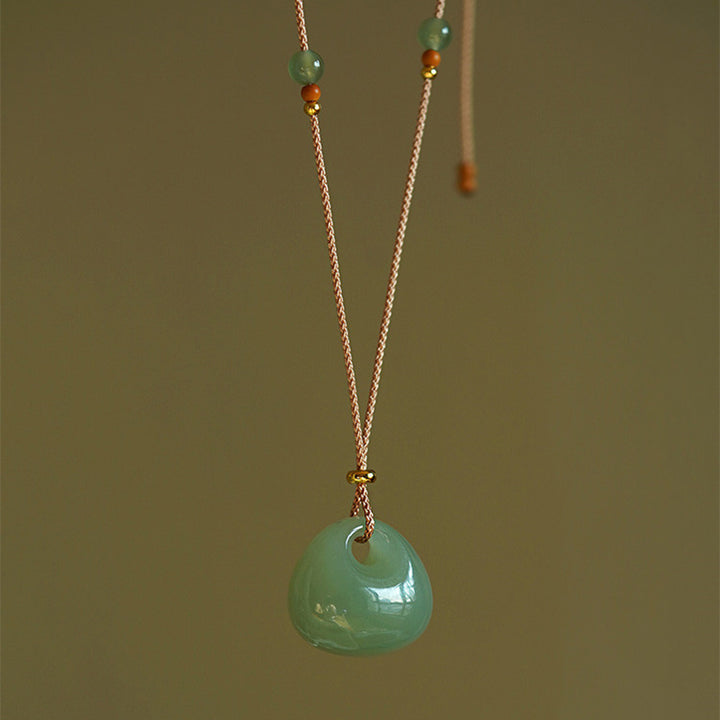Buddha Stones Natural Jade Luck Prosperity Necklace Pendant - image 14