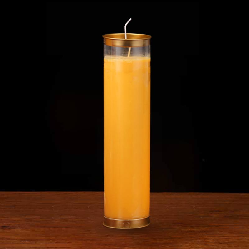 Meditation Prayer Altar Candle Buddhist Temple Rituals Use Items - Yellow - Large (7 Days) - image 16