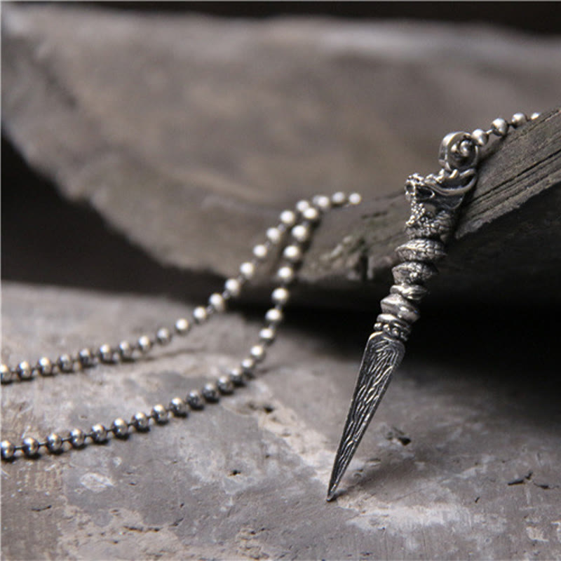 ❗❗❗A Flash Sale- Buddha Stones 925 Sterling Silver Year of the Dragon Design Dorje Vajra Protection Necklace Pendant - image 3