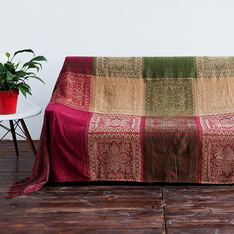 Buddha Stones Tibetan Multicolored Flower Pattern Hand-Dyed Blanket - 220*260cm - image 0