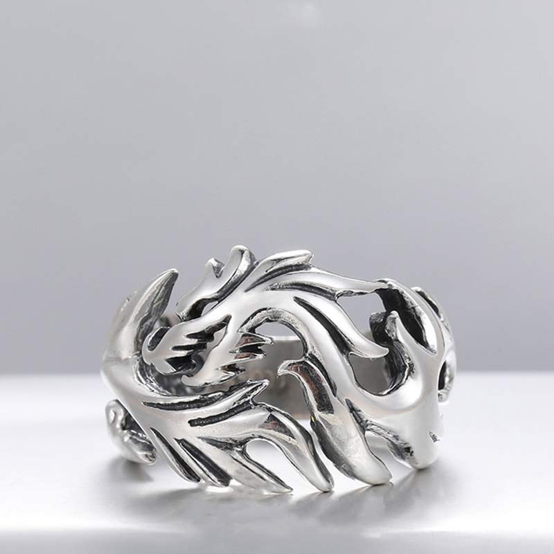 Buddha Stones Dragon Pattern Protection Strength Adjustable Ring - image 14